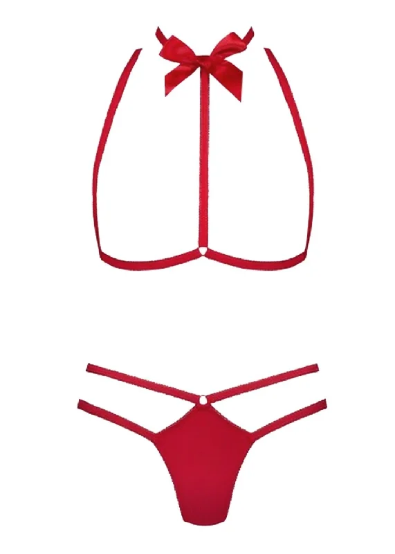 Le Petit Secret (Red) Harness and Thong Set