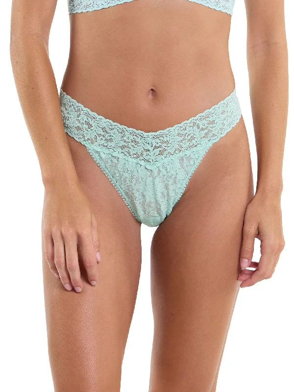 Signature Lace Original Rise Thong Pistachio