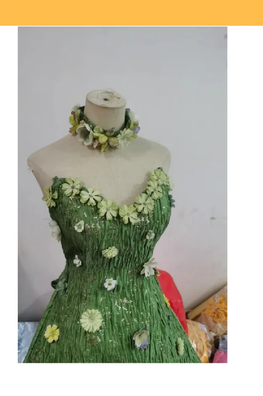 Tinkerbell With Faux Flowers Cosplay Costume