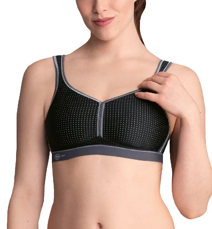 Anita Performance Mesh Max Support Softcup Sports Bra (5566) - Black/Anthracite