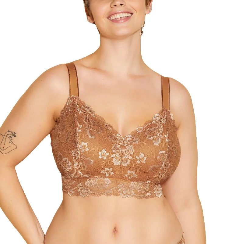 Cosabella Savona SUPER Curvy Longline Bralette (SAVON1386) - Dark Copper/Camel