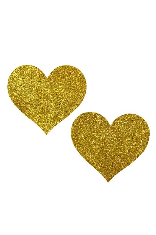 Gold Glitter Heart Pasties