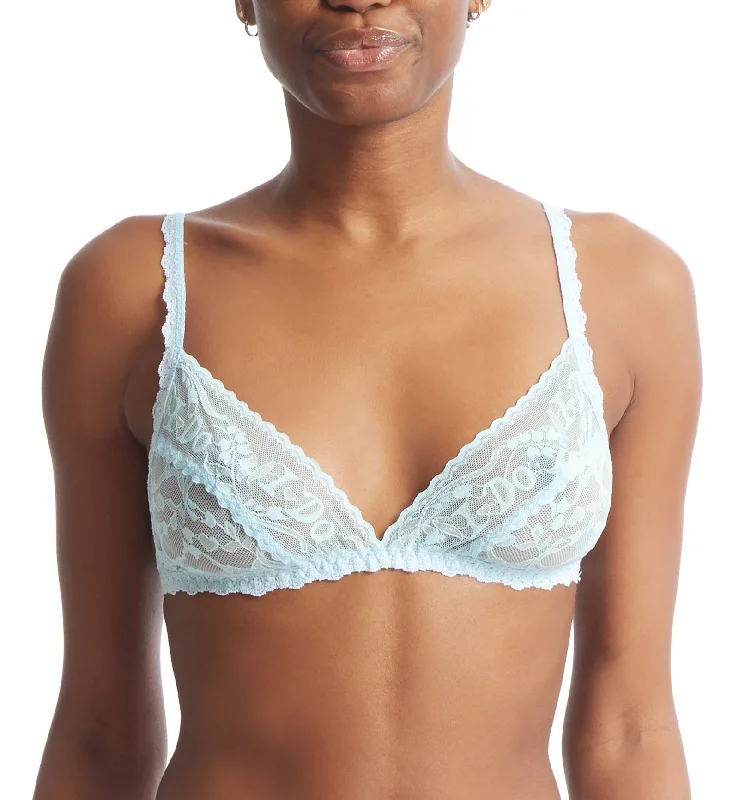 Hanky Panky Bridal I DO Shimmer Lace Triangle Bralette (157491) - Powder Blue