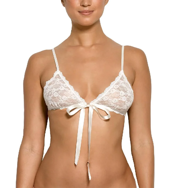 Hanky Panky Bridal Peek-a-Boo Front Tie Bralette (9C7811) - Light Ivory