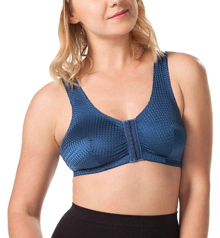 Leading Lady Marlene Zig-Zag Nylon Front Closure Bra (151) - Sapphire