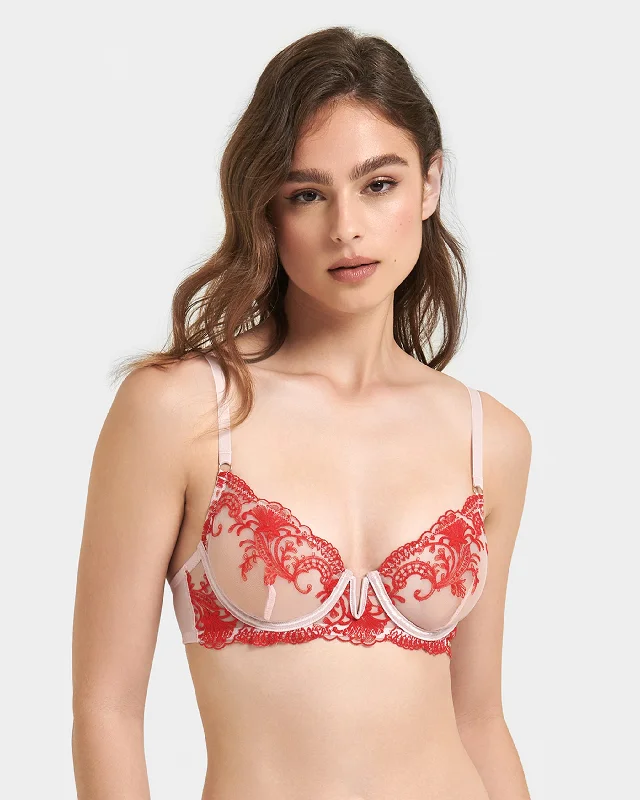 Marseille Bra Red/Pale PInk