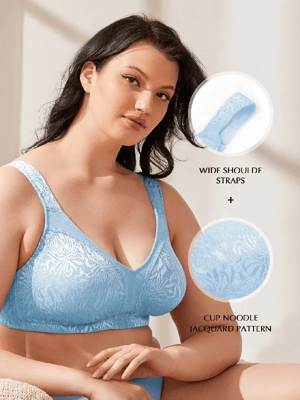 Plus Size Full Coverage Comfort Minimizer Bra Sky Blue