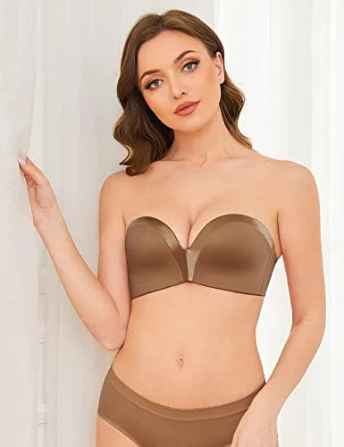 Strapless Wirefree Multiway Push Up Bra Walnut Brown